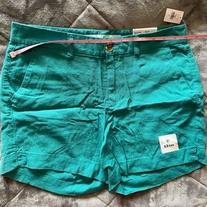 NWT Old Navy pleated linen shorts size 6 turquoise